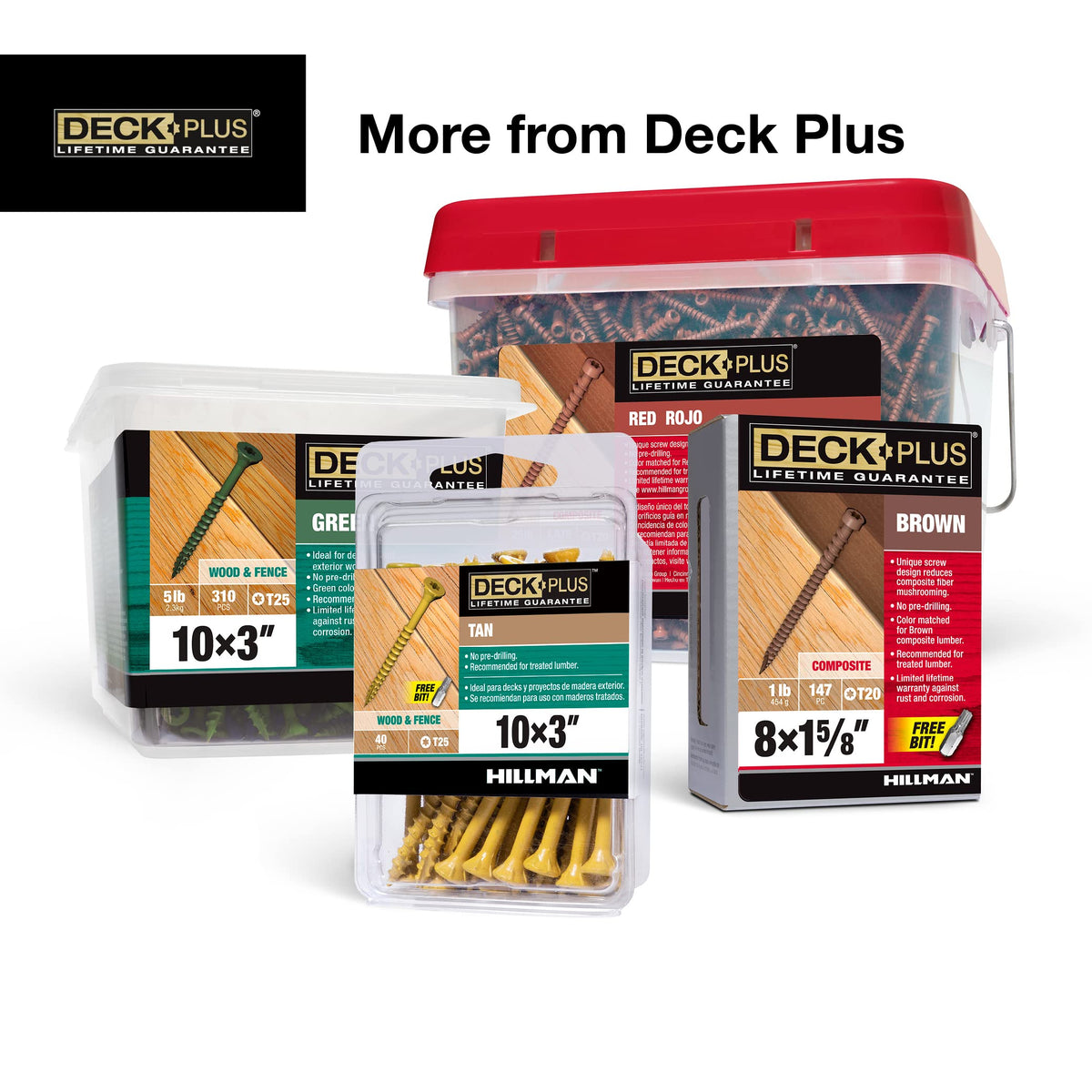 Deck Screws, #8 x 2in, 625 Pieces,5 Lb Box, Brown