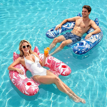 Pool Floats Adult, 3Pack/2Pack/1Pack Inflatable Pool Float Chair | Portable Pool Floaties Lounger for Adults Summer