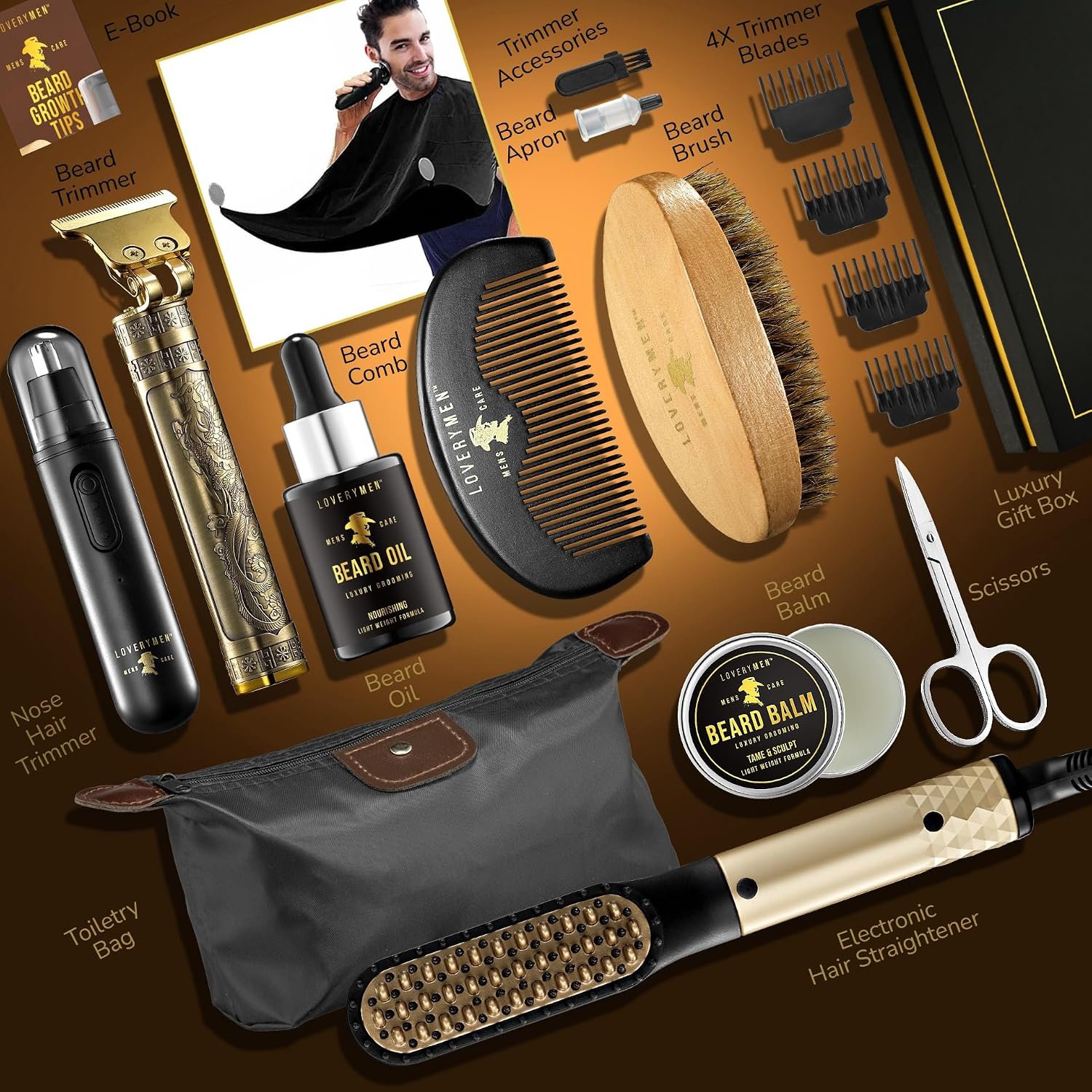 Grooming Beard Kit, Fathers Day Gift Ideas for Husband, Dad Gifts for Fathers Day, Beard Trimmer, Nose Hair Trimmer