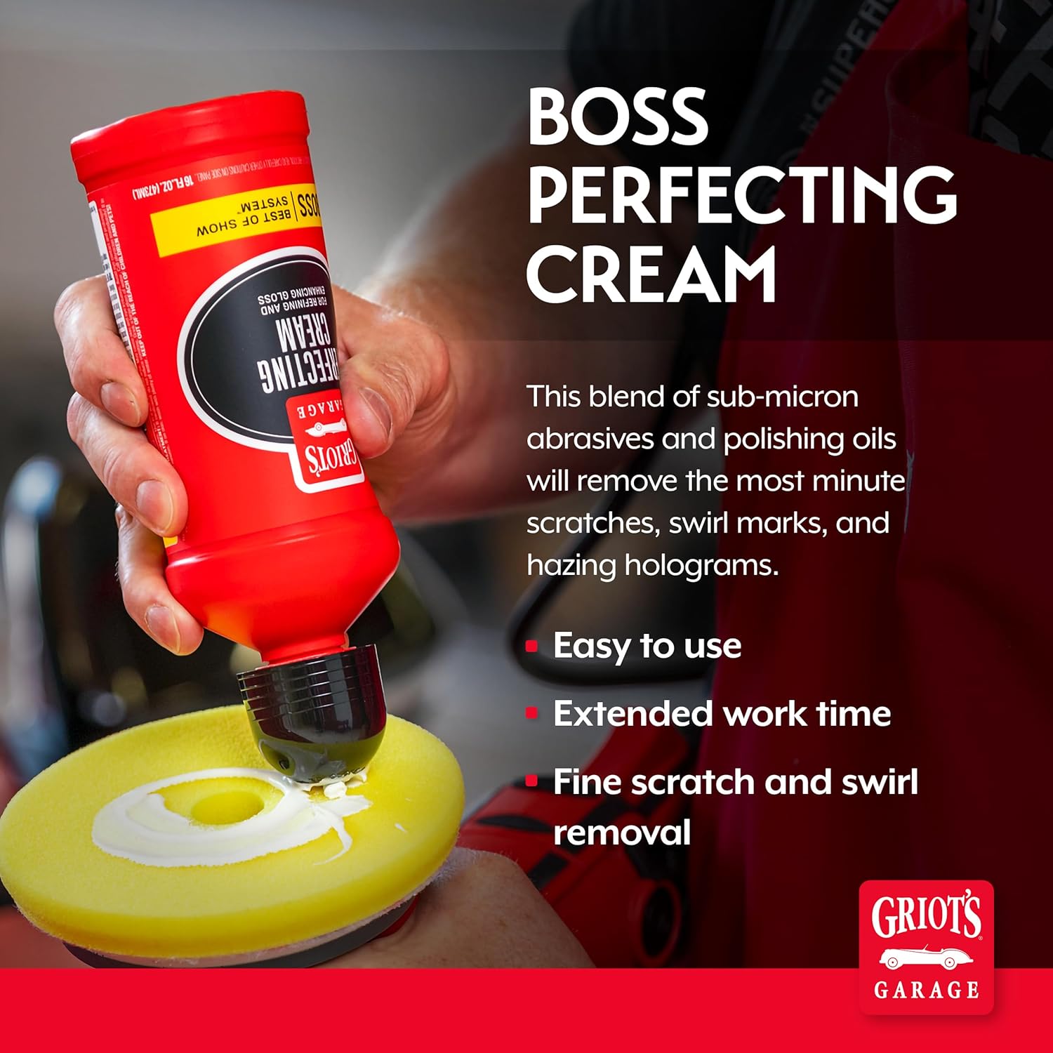 BOSS Perfecting Cream for Car Polishing and Detailing, Light Polish, Fine Scratch, Swirl Remover for Vehicles, 16oz