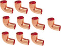 (10-pack) EZ-FLUID Plumbing 1/2" FTG X C LF Short Radius Wrot Copper Street 90 Degree Elbow Pressure Copper Fittings