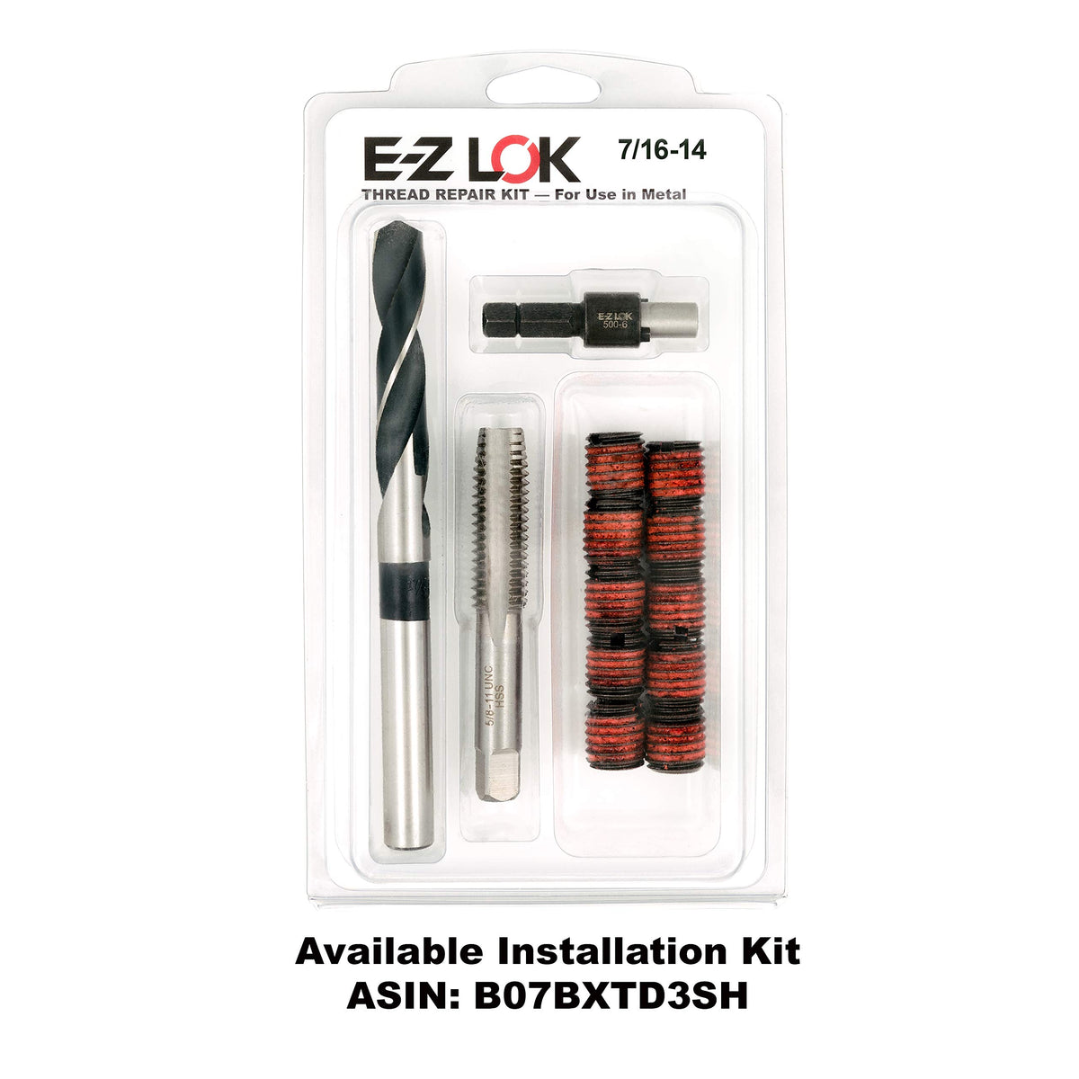 E-Z LOK Thread Insert, 0.4375-14 Internal, 0.625-11 External, 5 ct