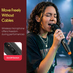 Portable VHF Wireless Microphone System - Professional Battery Operated Handheld Dynamic Unidirectional Cordless