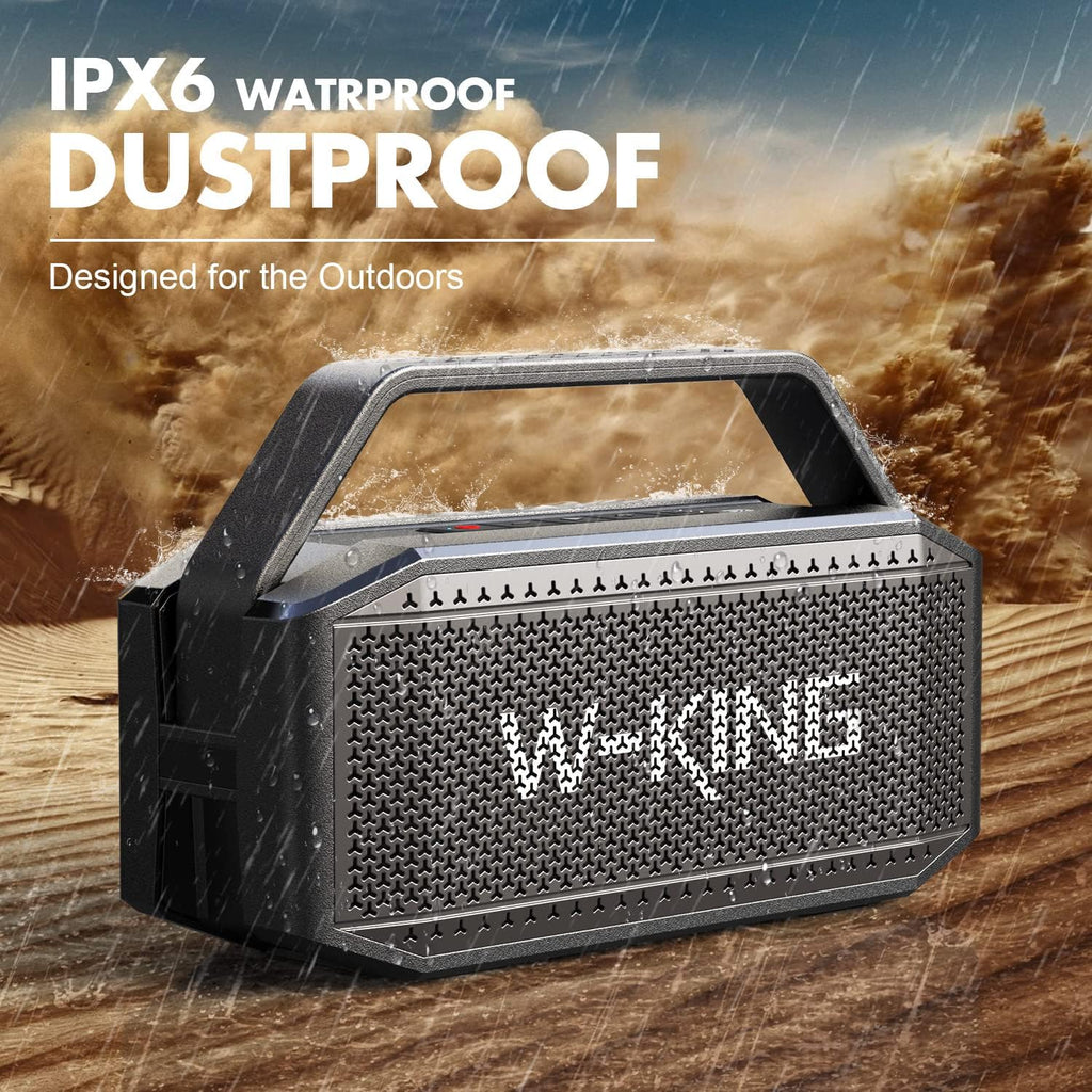 Loud Bluetooth Speaker, 100W Max IPX6 Portable Outdoor Speakers Bluetooth Wireless/60W Deep Bass Radiator/2