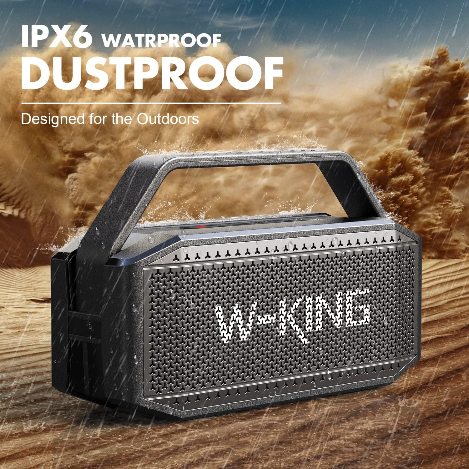 Loud Bluetooth Speaker, 100W Max IPX6 Portable Outdoor Speakers Bluetooth Wireless/60W Deep Bass Radiator/2