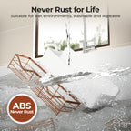 Shower Caddy 2-Pack, No-Drill Adhesive Shelves with 4 Hooks for Bathroom, Rustproof ABS Plastic Storage Organizer