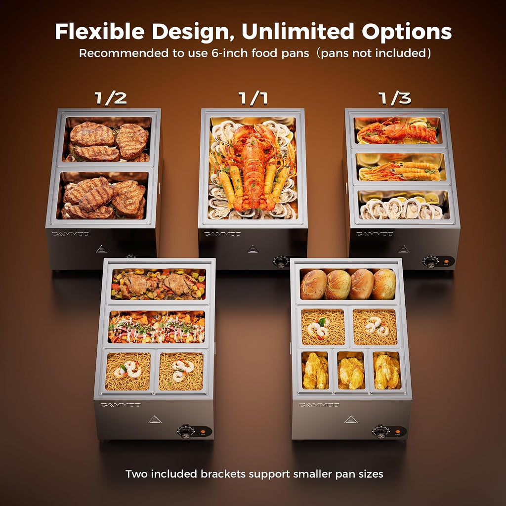 1200W Electric Steam Table Food Warmer