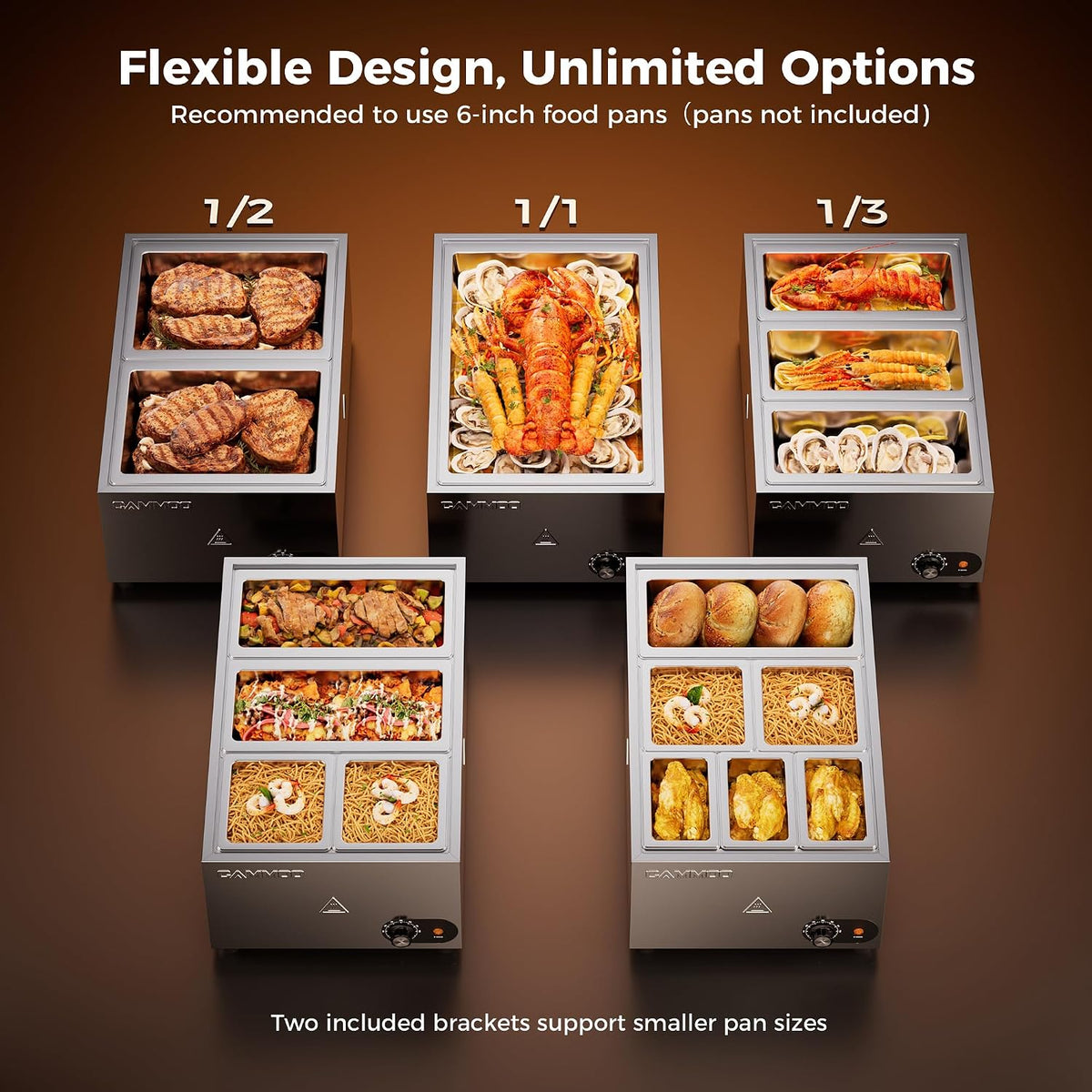 1200W Electric Steam Table Food Warmer