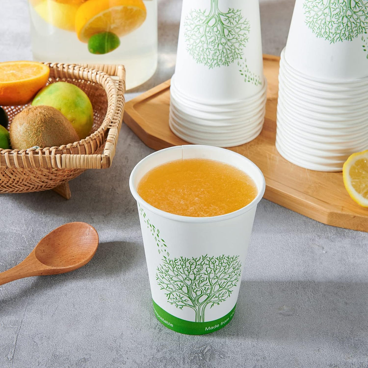 240 Count 12 oz Compostable Paper Cup, Disposable Paper Coffee Cup
