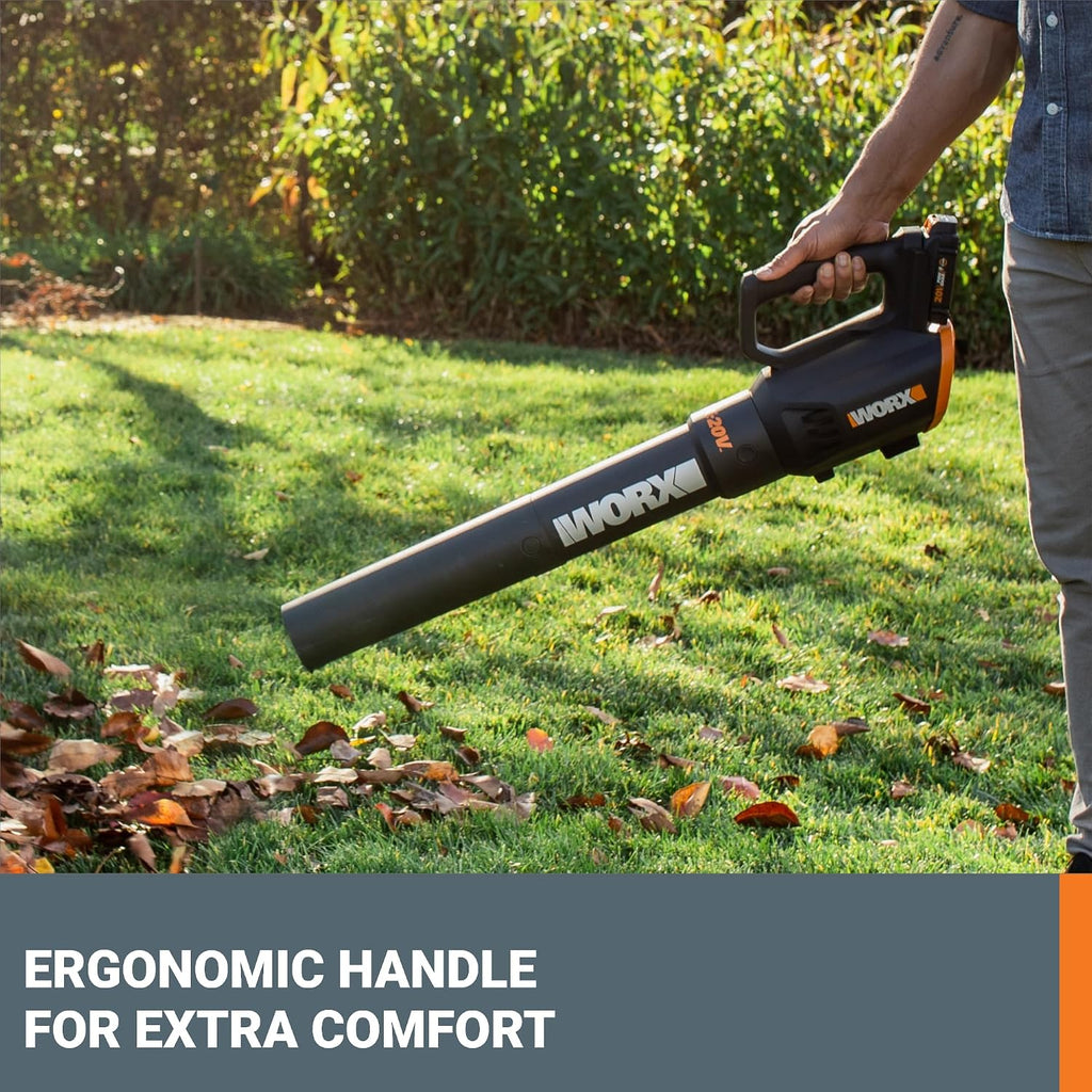 Cordless Leaf Blower, Electric Blower with Turbine Fan, Blowers for Lawn Care with 2 Speed Control, Battery & Charger