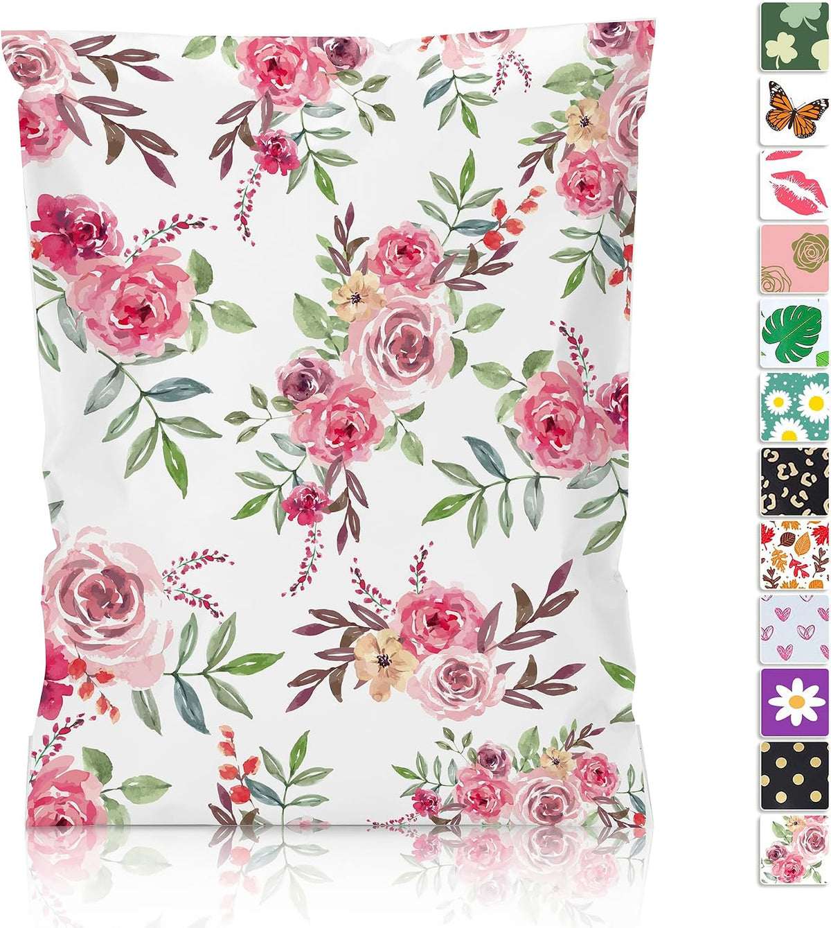 10x13 Boutique Poly Mailers 25 Pack, Floral Design