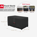 600D Rectangular Fire Pit Table Cover 48 x 28 inch, Black