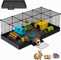 20 Planes Guinea Pig Cages Enclosed Hamster Cage with Door & Waterproof Liner, Expandable Cage for Guinea Pigs, Metal
