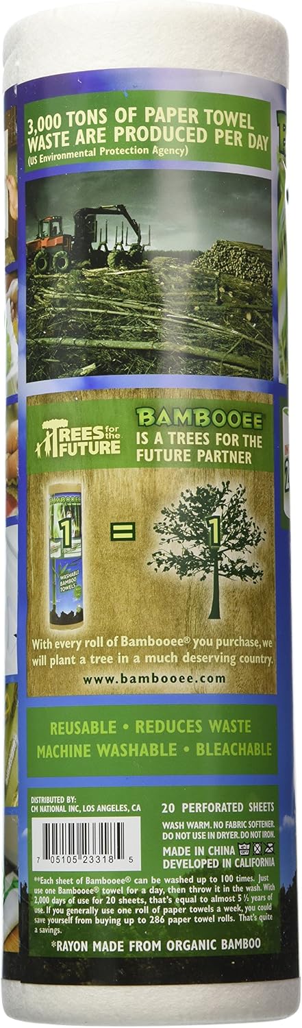 Reusable Bamboo Towel ( Single roll, each roll comes with 20 sheets of Bamboee Towels)