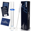 Glass Hydrometer Test Tube Jar & Cylinder Brush - Narrow Flask for Alcohol by Volume Test - Moonshine, Homebrew Beer