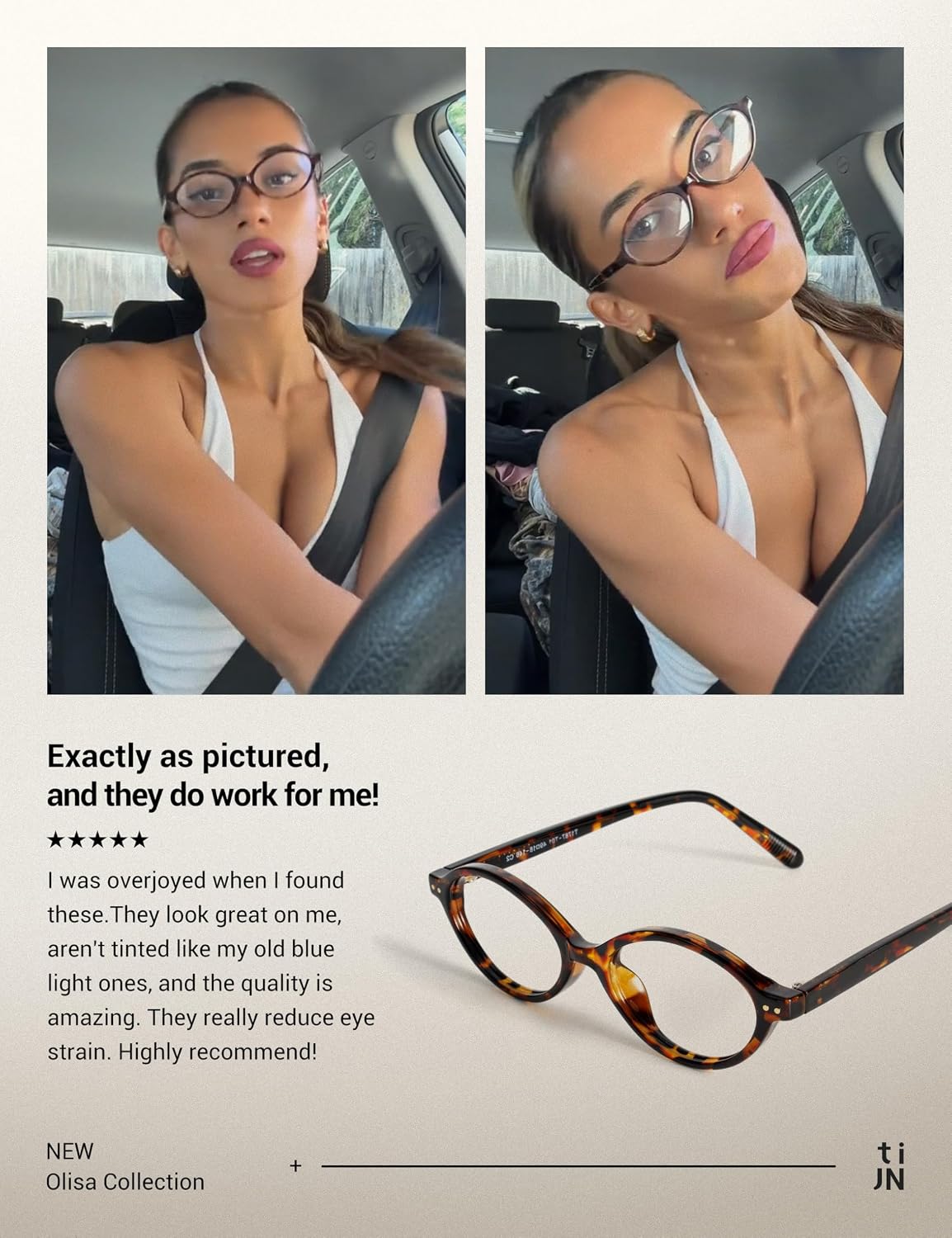 Olisa Blue Light Blocking Glasses for Women Men,Retro Oval Frame Bluelight Eyeglasses for Gaming Computer Screen Use