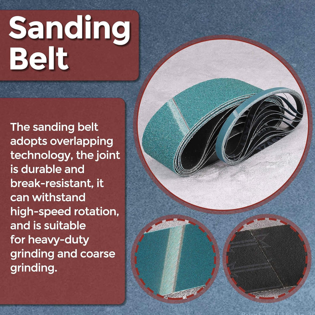 6 Pcs Sanding Belts 2 x 42 Inch 36 Grit Zirconia