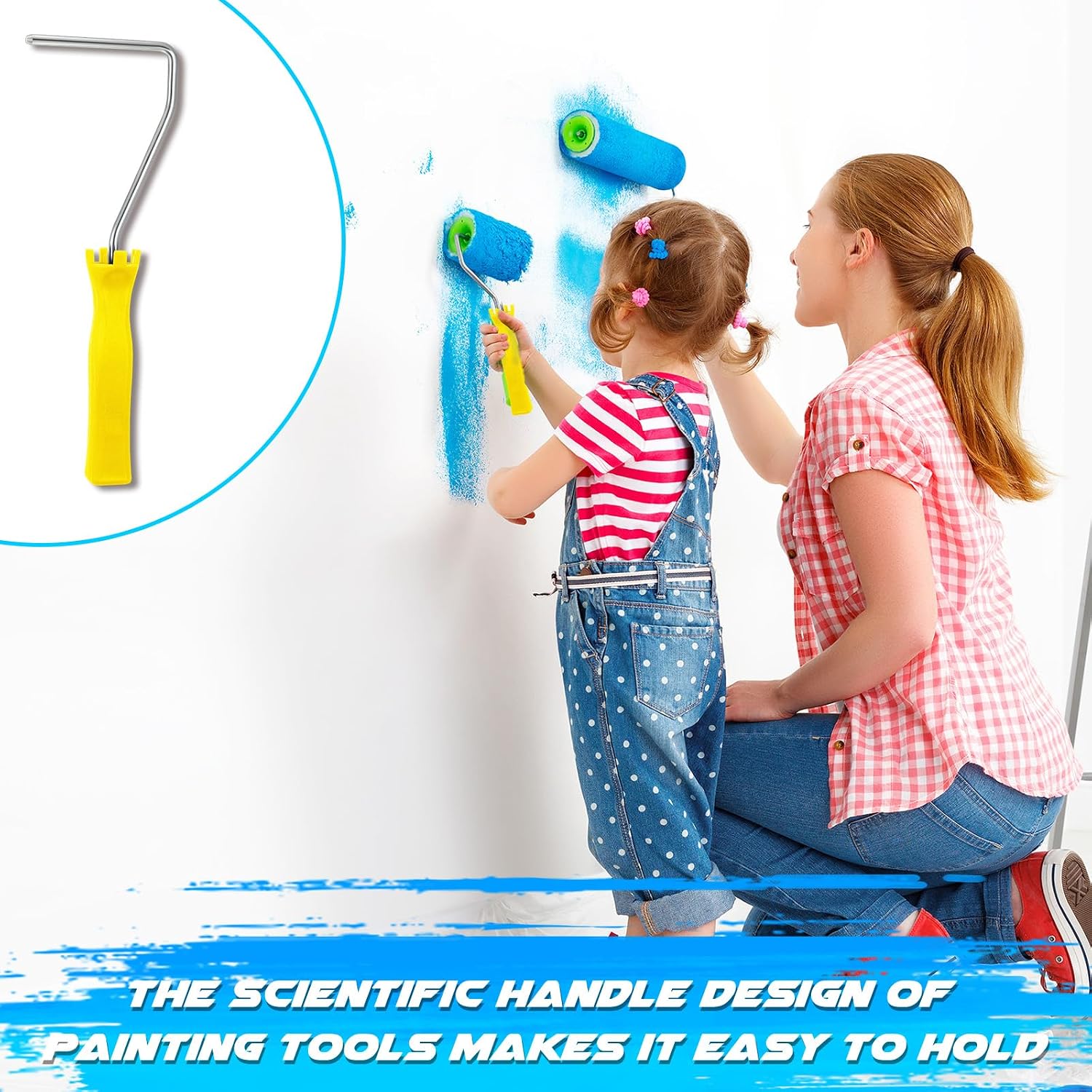 10 Pcs 4 Inch Mini Paint Roller Handle 12 Inch Frame Small Paint Roller Brush Painting Supplies for Wall House