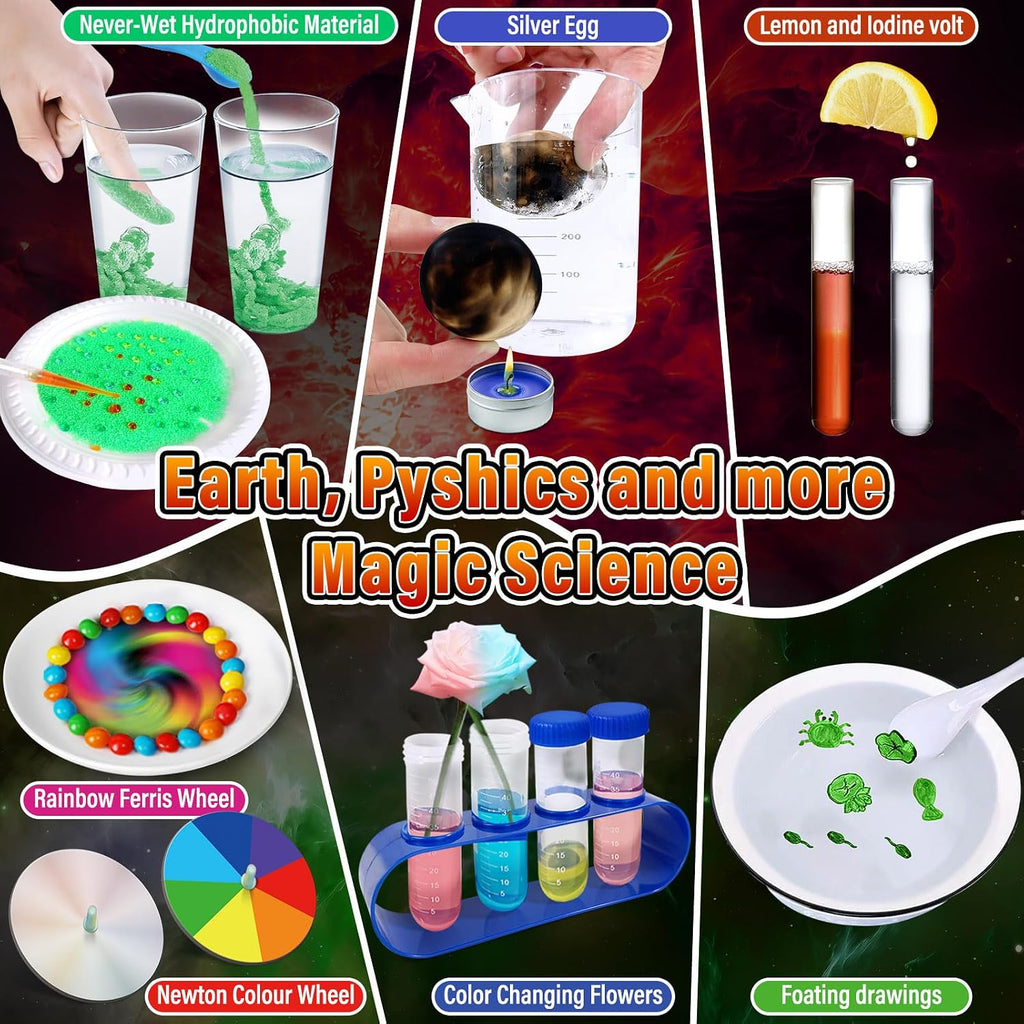 250 Experiment Science Kit for Kids t S.T.E.M Toys | Erupting Volcano, Planet Projects, Bouncy Ball, Scientist Set