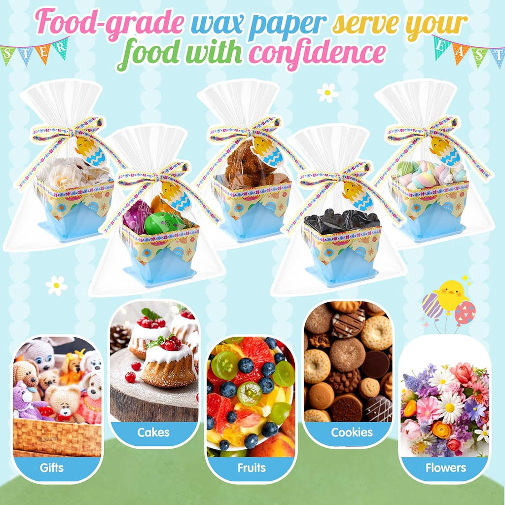 36 Set DIY Mini Easter Basket Stuffers Gift Baskets Empty Bulk Small Plastic Treat Boxes 4 Inch for Candy Snack