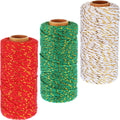 984 Feet Christmas Twine String for Crafts Bakers Cotton Twine Decorative Jute Metallic Gift Wrapping Rope Cord for