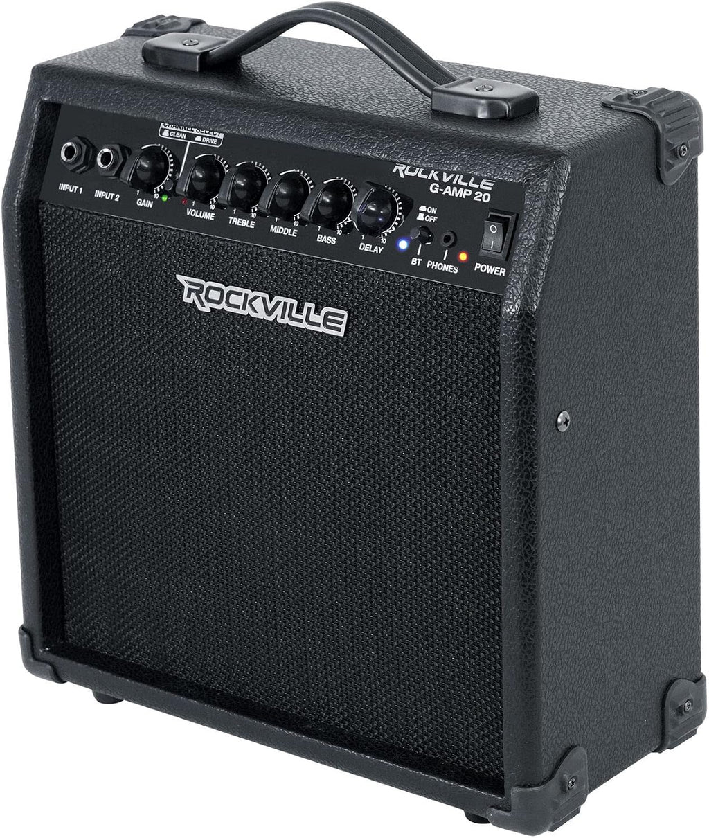 G-AMP 20W Guitar Amplifier Combo with Bluetooth, Delay, Dual Guitar Inputs, Clean/Overdrive, EQ Controls, Portable