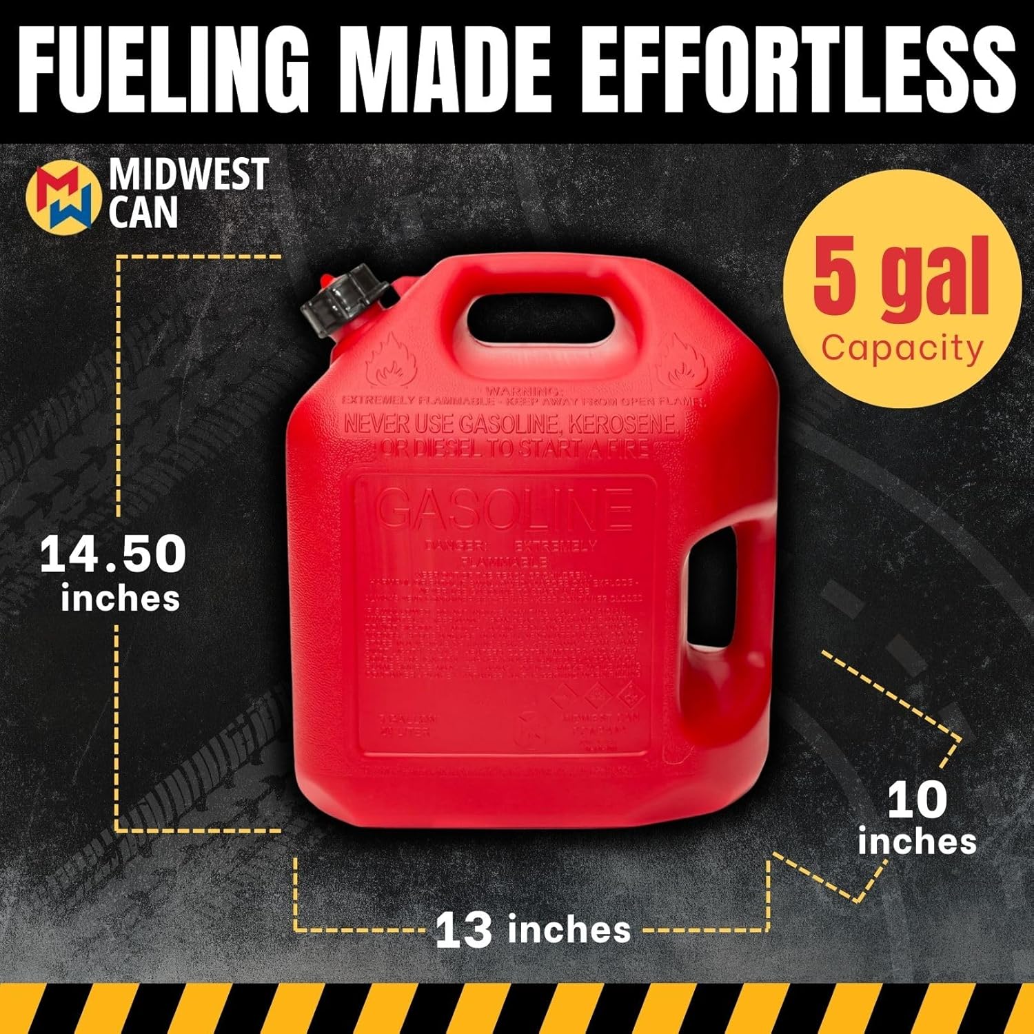 Company 5610 5 Gallon Gas Can Fuel Container Jugs w/Spout (2 Pack) | (2 Pack)