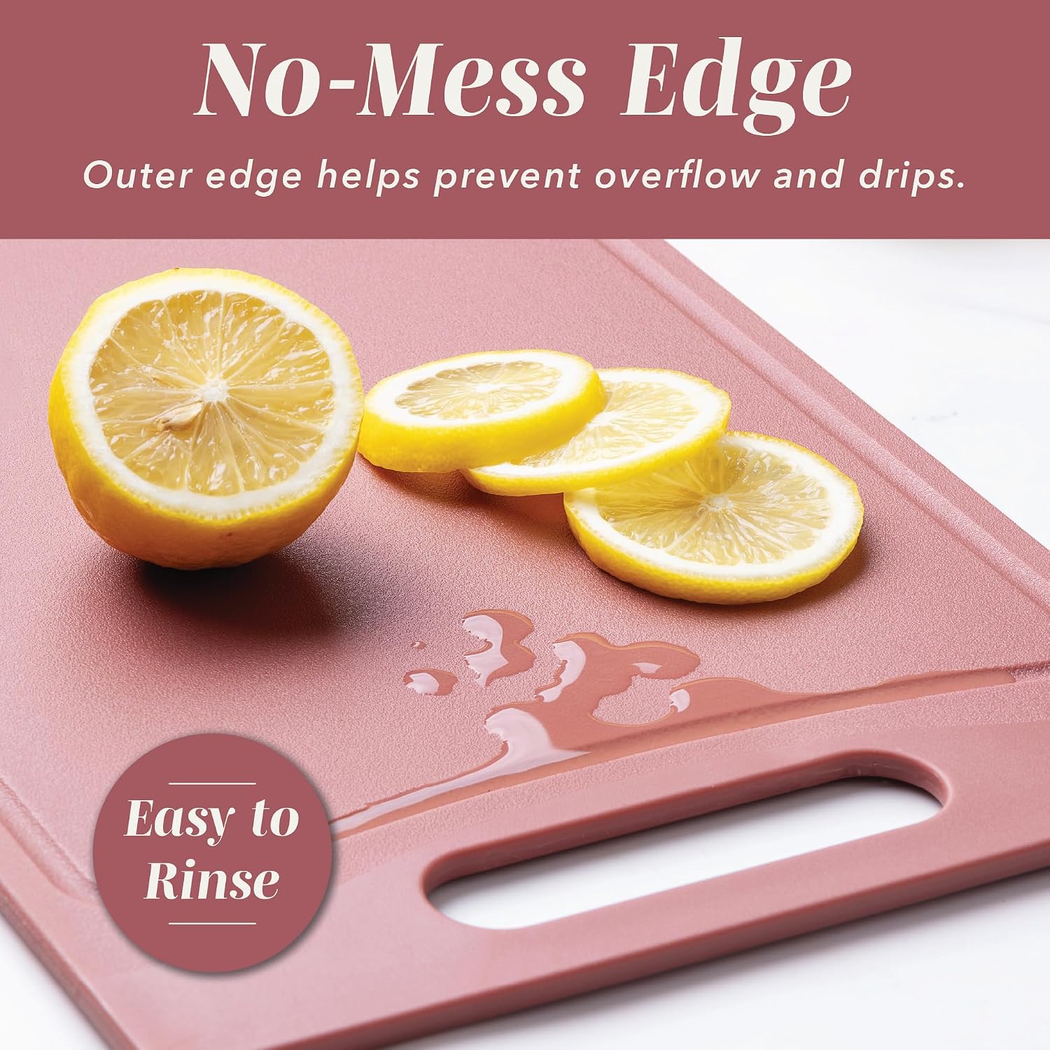 Non-Slip Cutting Board Set – Kitchen Essentials with Easy Grip Handle for Meat, Veggies, and Fruits, 4 Cutting