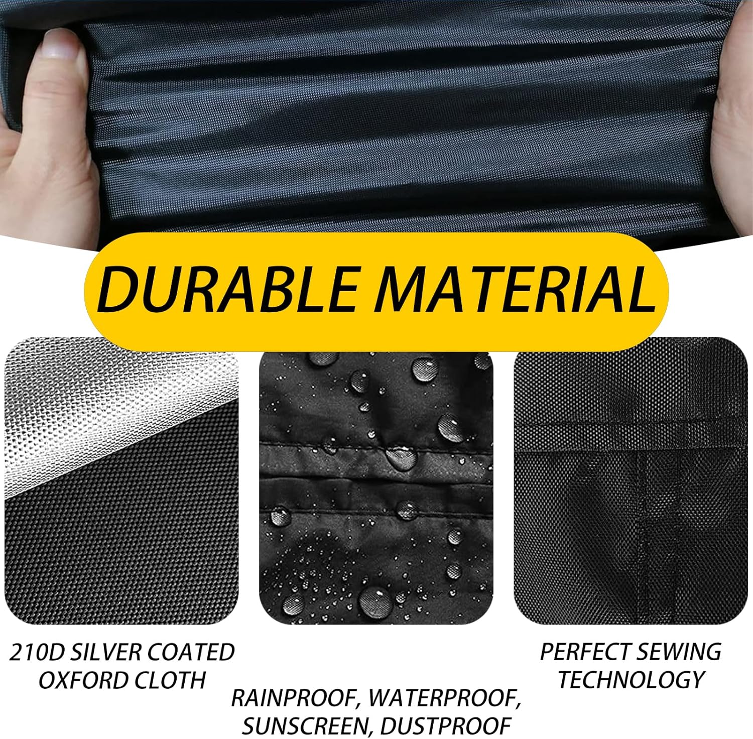 118in x 79in Rectangle Pool Cover for Above Ground Pool, Heavy-Duty Waterproof Dustproof Solar Cover, Made of 210D