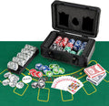 Poker Chip Set, 300 PCS Chips, 2 Decks Cards, Dealer Button, Poker Felt, Aluminum Case for Texas Holdem, Casino