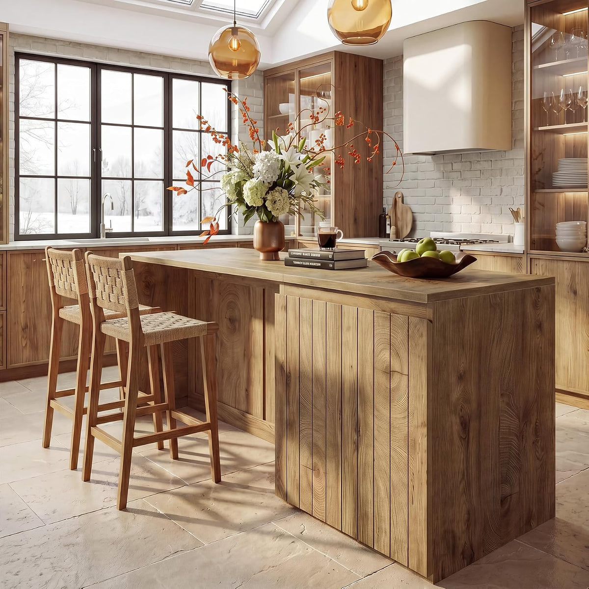 71 Inch Bar Table with Double Door Storage Cabinet