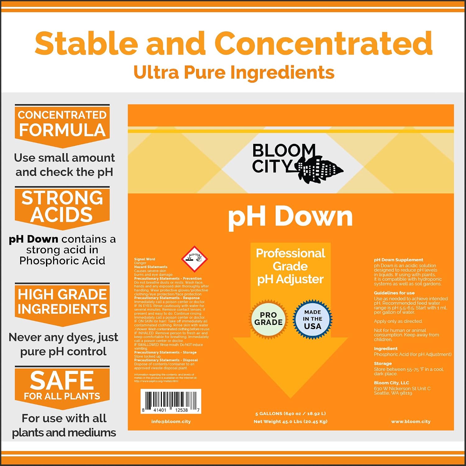 pH Down – Liquid pH Adjuster, 8 oz | Supports Nutrient Uptake