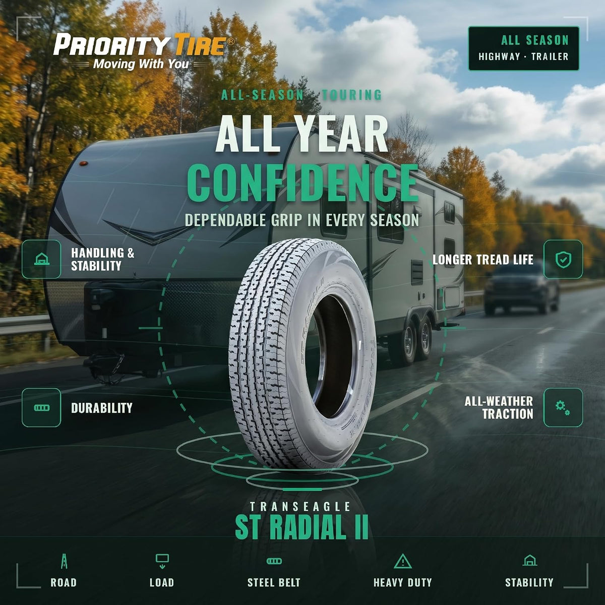 ST II ST205/75R15 111/106L All Season E (10 Ply) Tire