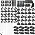Cable Management Kit, 6 Spring Clips 360 Rotating, 3 Power Strip Holders, 67 Cord Clips, 5 Silicone Straps, 2