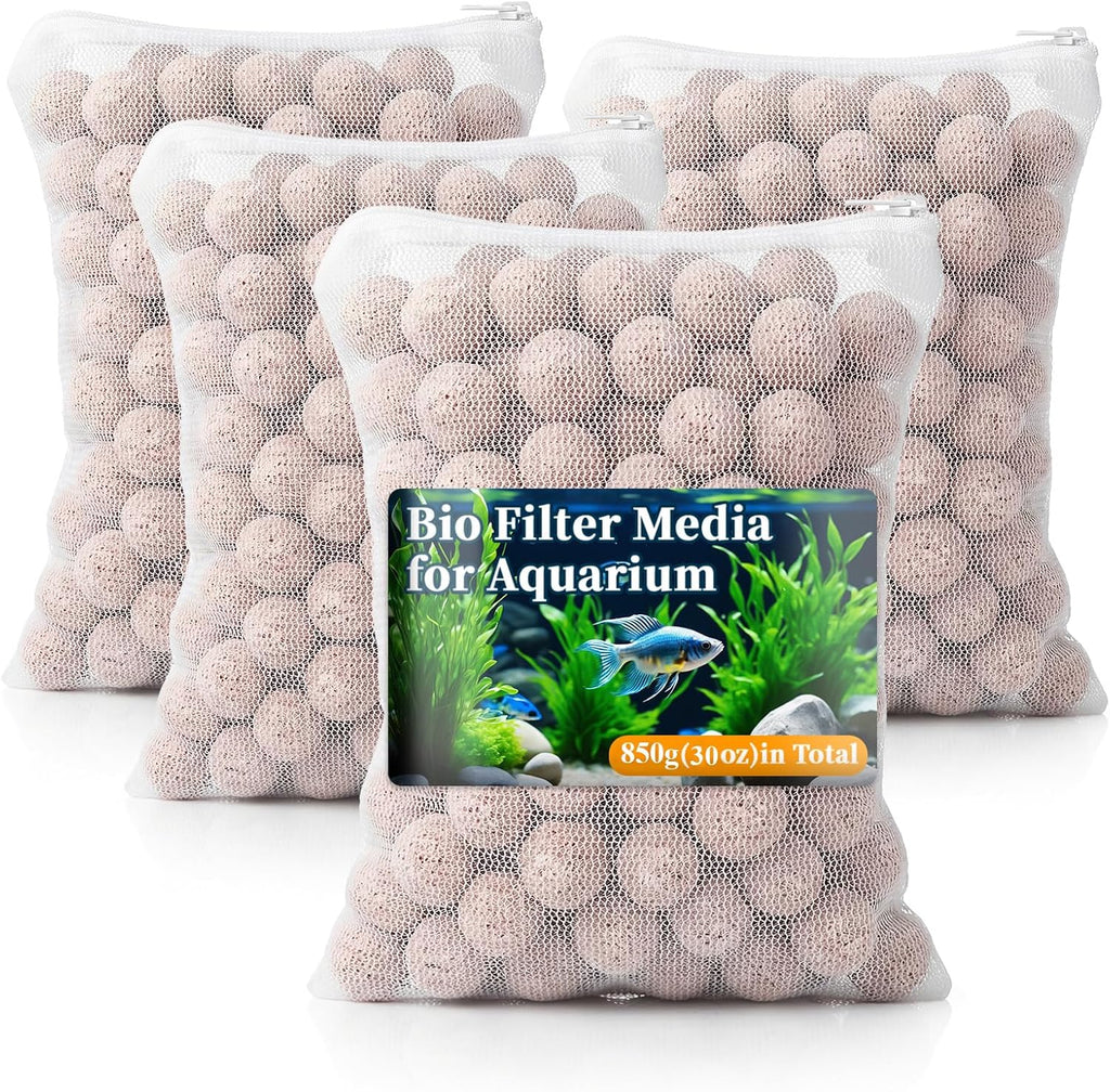 30oz Ceramic Bio Balls - Aquarium Filter Media with 4 Mesh Bags