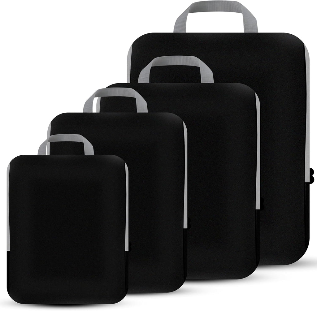 4 Set Compression Packing Cubes Travel - Travel Accessories Expandable Packing Organizers for Carry On - Essentials