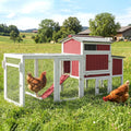 78" Mobile Chicken Coop with Wheels, Large Outdoor Hen House with Nesting Box, Run Ramp, and Pull-Out Tray for 2-4