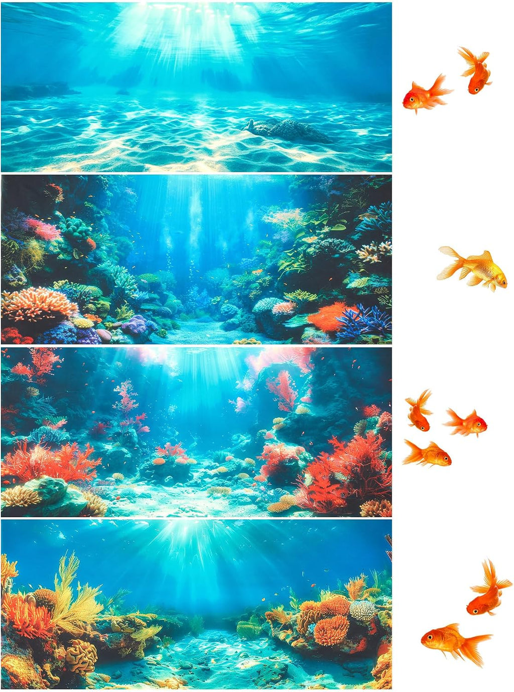 4 Pack Aquarium Background, 30 x 18 Inch