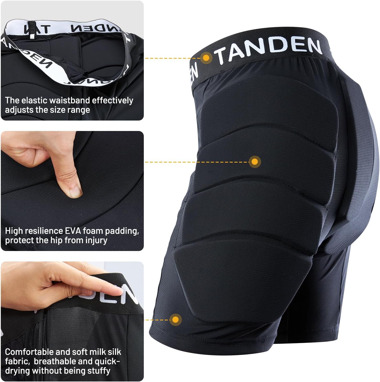 Padded Shorts Hip Impact Shorts Tailbone Protector Pad for Snowboarding Pads, Snowboard Butt Pad for Skating Ski