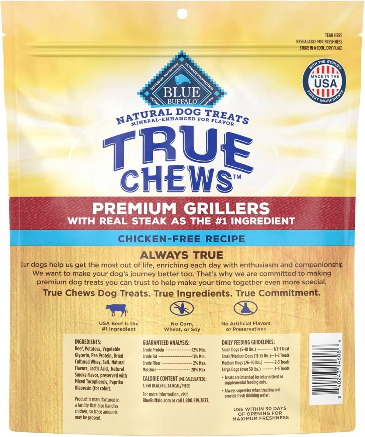 True Chews Premium Jerky Cuts Steak Dog Treats, 30 oz