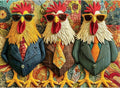 Puzzle for Adult 500 Piece,Fun Chicken Family Puzzle for Adults Seniors,Colorful Rooster Jigsaw Puzzle with Large