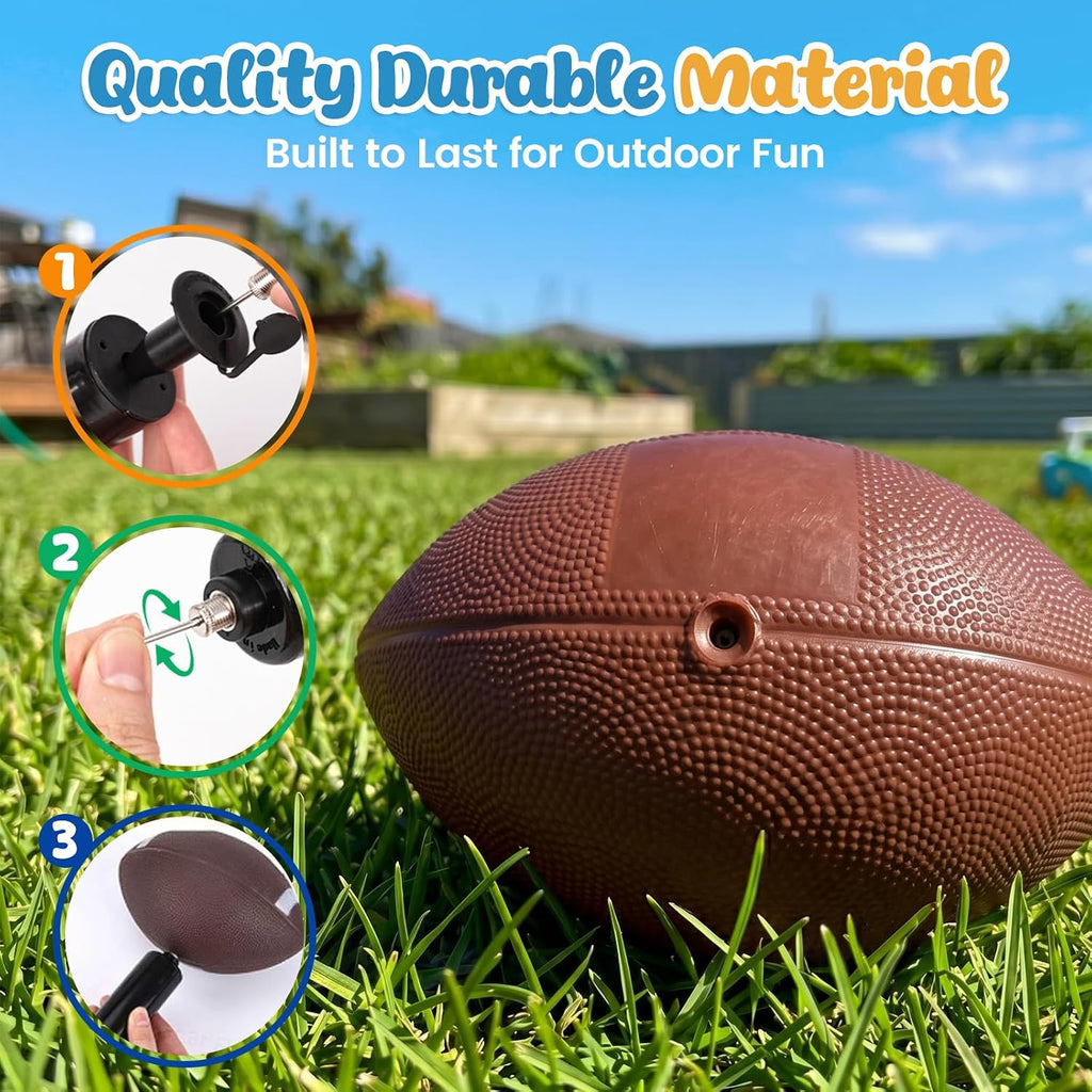 3-Pack Sports Balls, 5-Inch Soccer Ball, Basketball & 7 Inches Footballs for Toddlers 1-3, Adults, Party Favors for