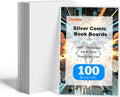 100ct Silver Comic Backing Boards - 24PT Acid-Free Rigid Protector Sheets | 7" x 10.5" Regular Comics Boards