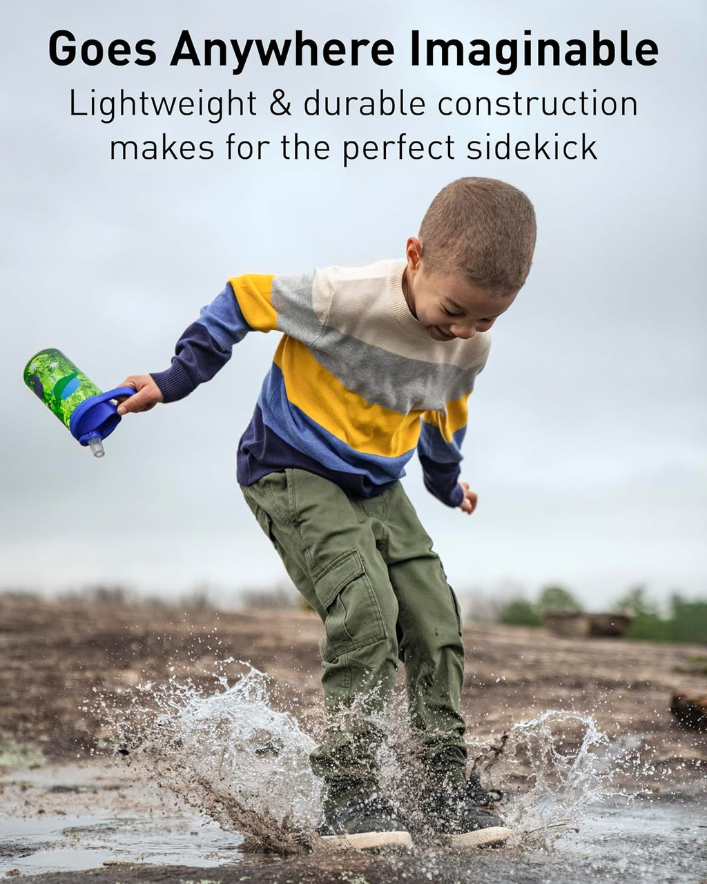 Eddy+ Kids Water Bottle with Bite Valve Straw, Leak‑Resistant Easy Sip Design for Everyday Hydration, 14oz | Kids