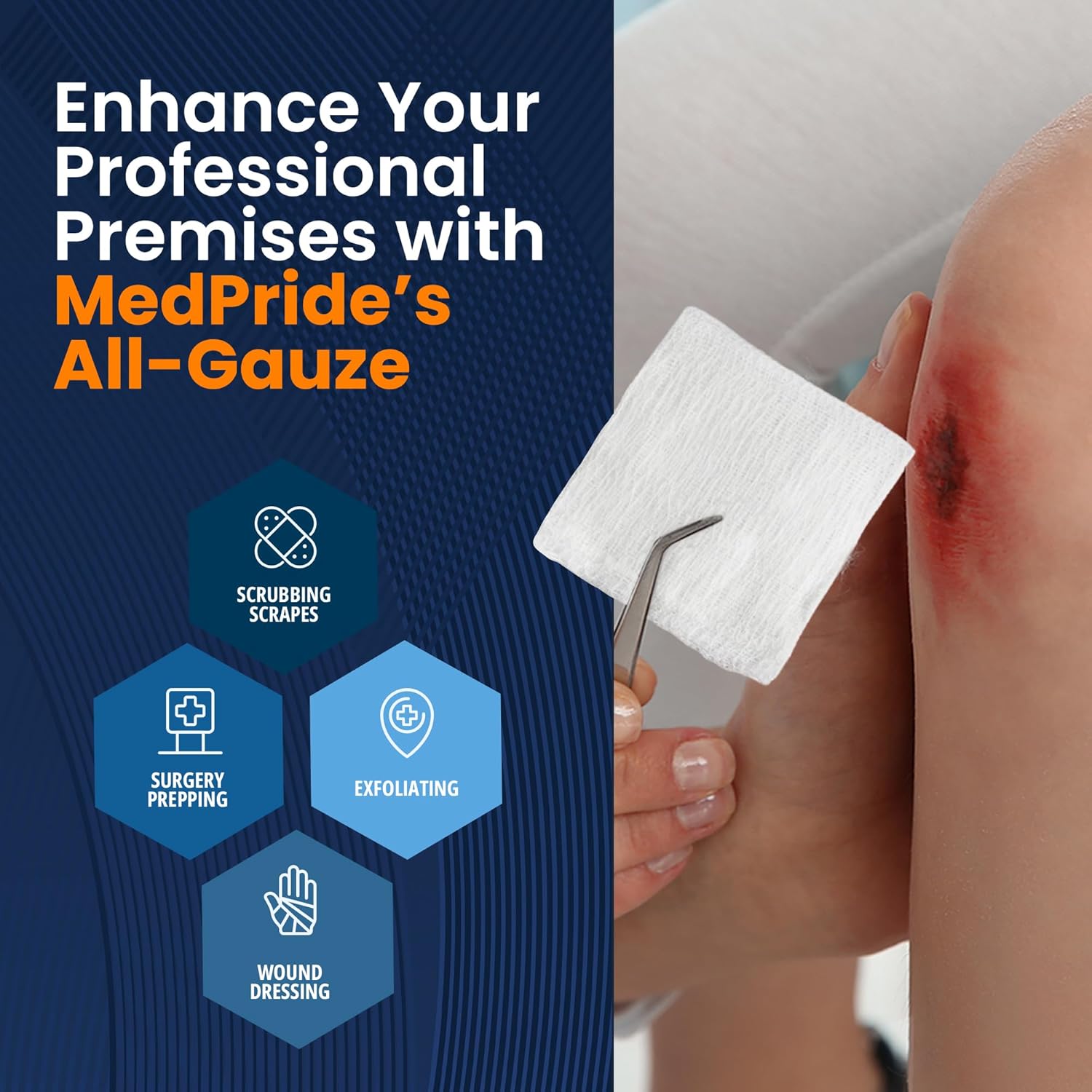 4”x 4” Gauze, 200 Surgical Sponges 12-ply Extra Absorbent | All-Gauze, Non-Sterile| Great for Wound Dressing