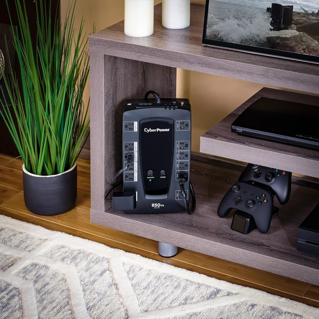 LE850G UPS Battery Backup & Surge Protector | 850VA/460W, Line Interactive, AVR, 12 Outlets (4 Wide-Spaced), RJ11