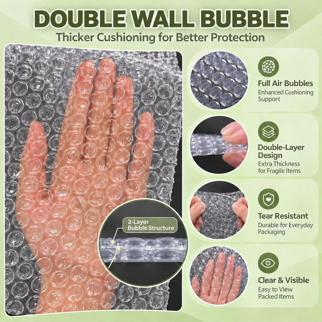 50PCS 12x14"Bubble Pouches,Shockproof Cushioning Protection