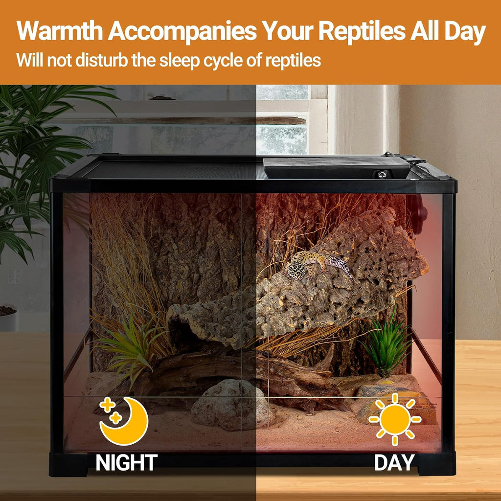 Reptile Heat Panel Adjustable Temperature Reptile Heating Plate, Non-Light Heating Solution with Expanded Heating
