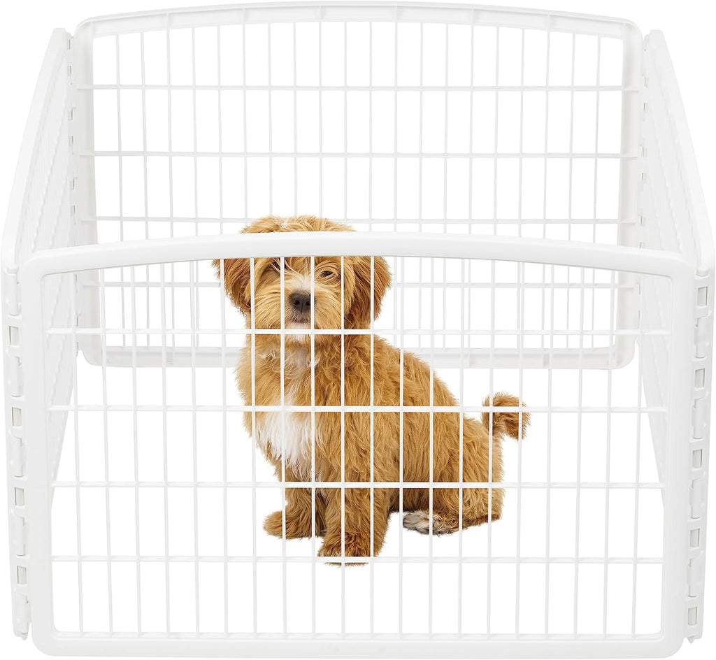 Dog Playpen, 4-Panel 24" Pet Playpen, Puppy Playpen, Indoor/Outdoor Dog Pen, 35 x 35 x 24, Foldable, Customizable