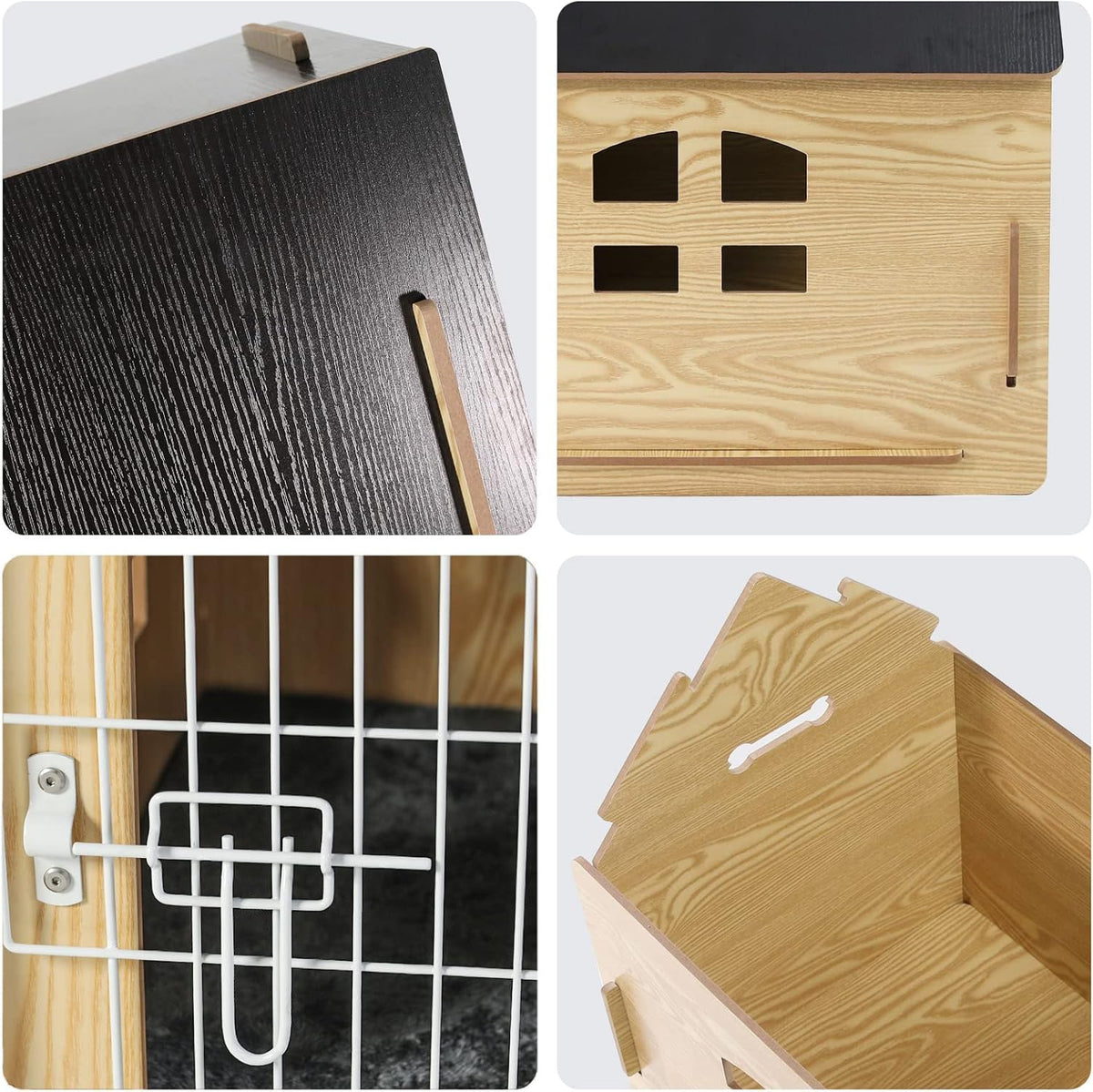 RYpetmia Indoor Dog House for Small Dogs & Cats, Wooden Pet House